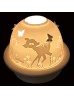Porcelain Deer Candle Dome Light w/Candle Plate